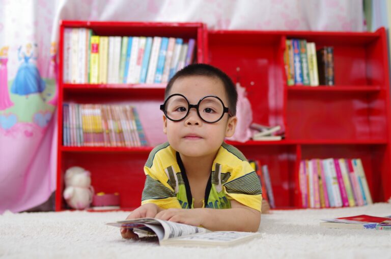 Young boy reading